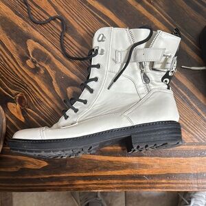 GBG Los Angeles White Combat Boots